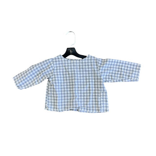Makie Grey and White Plaid Long Sleeve with Buttons in the back, 12 months