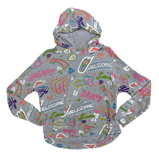 Flowers by Zoe Grey Longsleeve Hoodie with Graphics and Gems, small