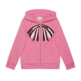 Gucci Pink Zip Up Sweatshirt with Bow, 12 years