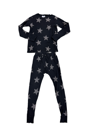 Nununu Black w/grey star lounge set, 10-11 years