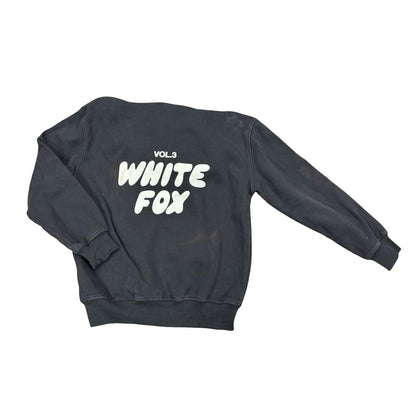 White Fox Grey Hooded Sweatshirt, xs/s