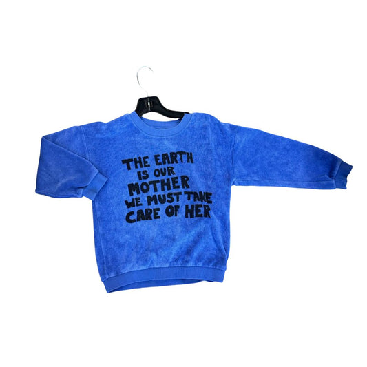 Mini Rodini Blue Crewneck The Earth is Our Mother Graphic, 4 years