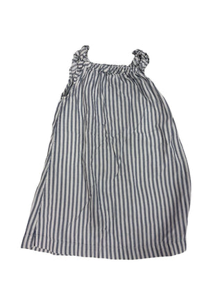 Petite Plume Pinstripe trapeze dress, blue and white , 4-5 years