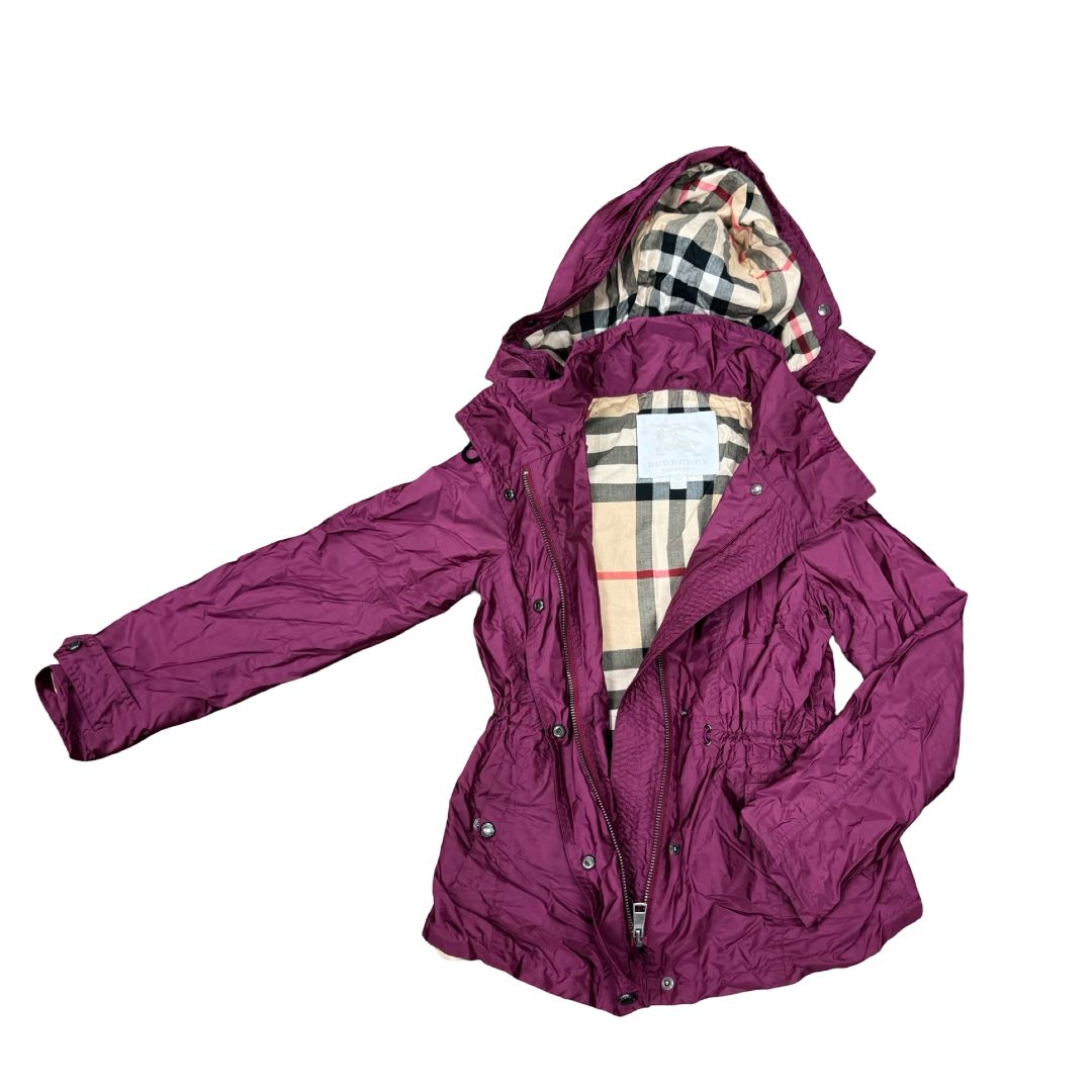Burberry Purple Jacket with Burberry Check Lining, 10 years
