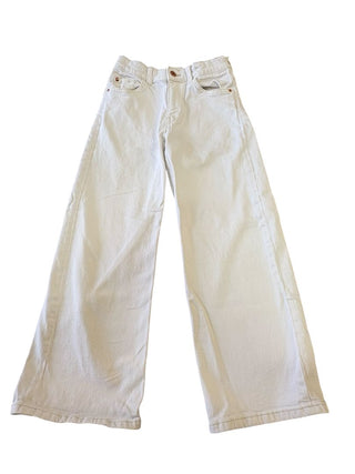 H&M White Loose Fit Denim Jeans, 8-9 years