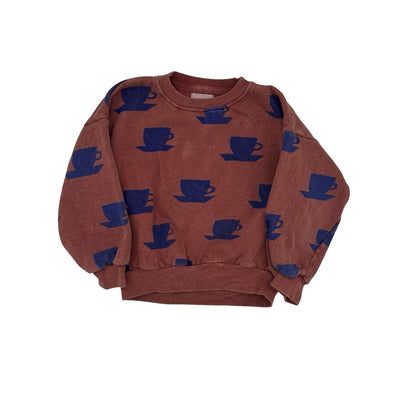 Bobo Choses rust w/blue cups sweat set, 6-7 years
