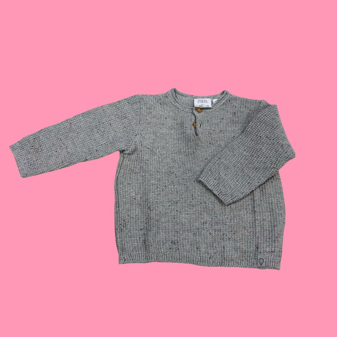 Zara waffle long sleeve, 6-9 months