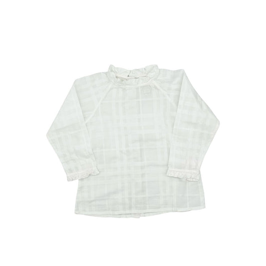 Burberry white plaid shirt, 24 months