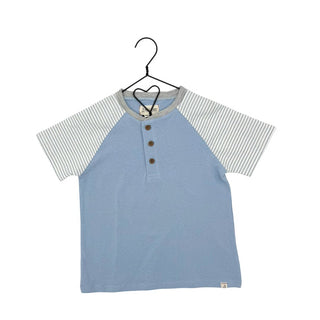 Me & Henry Blue T-Shirt with Blue and White Stripe Sleeves New with Tags, 4-5 years