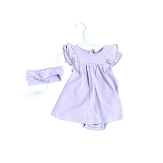 Quincy Mae Flutter dress and knotted headband new with tags, 3-6 months