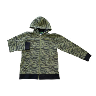 Psycho Bunny Green/black camo zip up hoodie,  (X-Large)
