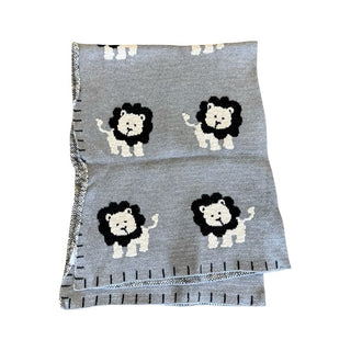 Merben Thick Cotton Grey Blanket with Lions, o/s