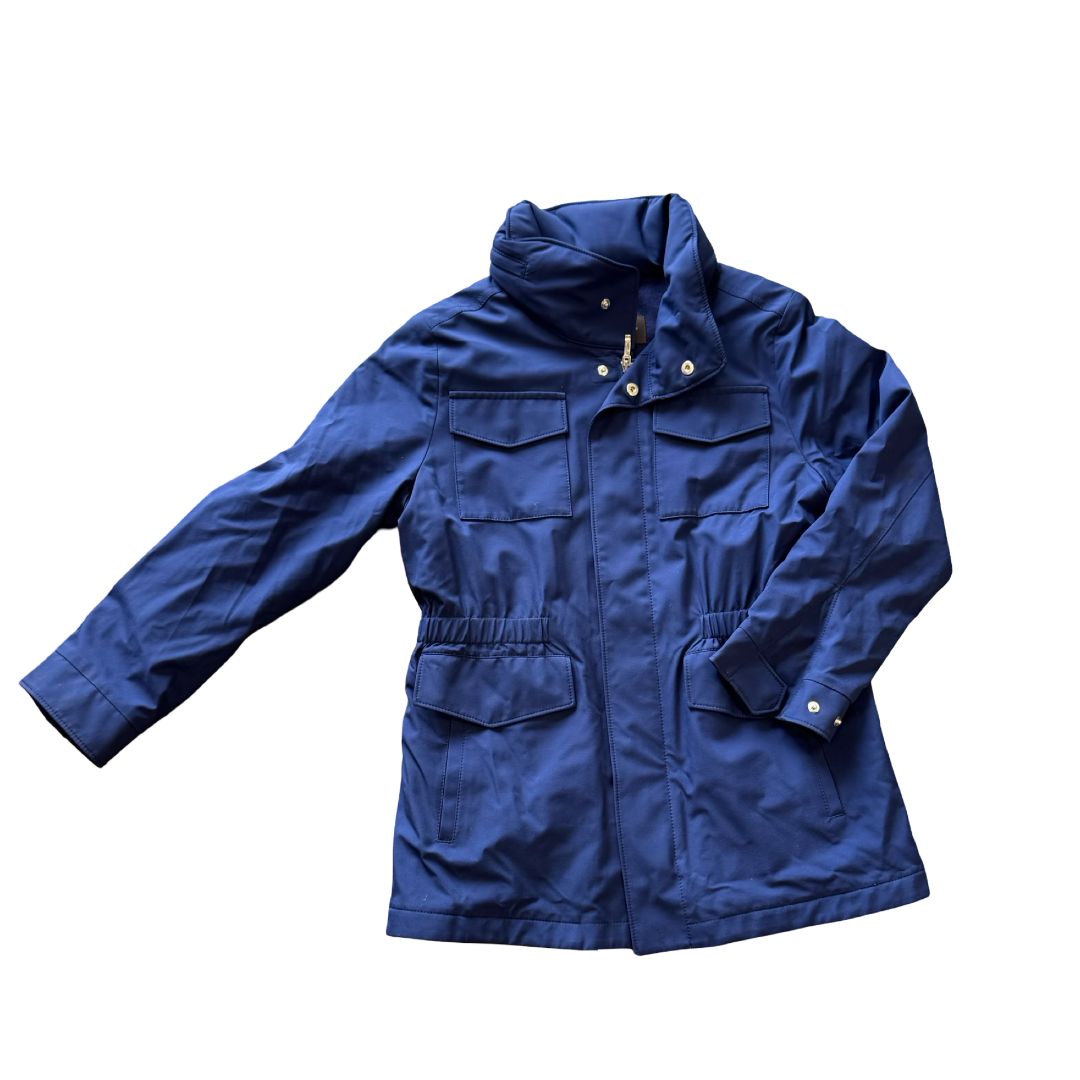 Loro Piana Navy Blue Coat with Small Hole in Lining, 8 years