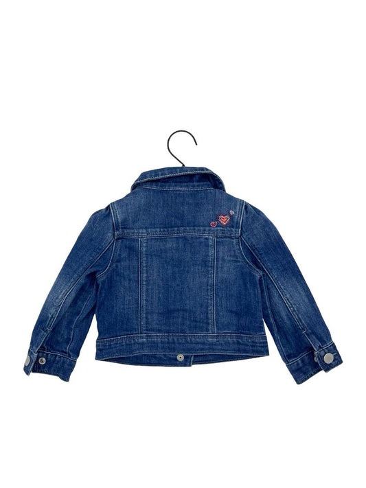 Gap jean jacket w/hearts, 18-24 months
