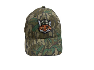 Mossy Oak Forest Pattern Hat with Fox Patch, One Size