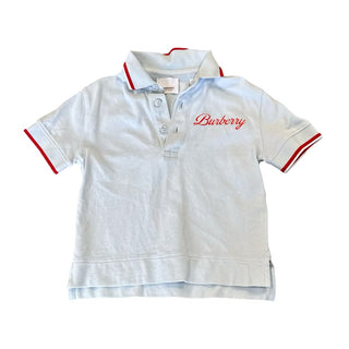 Burberry Baby blue w/red trim collared shirt, 3 years
