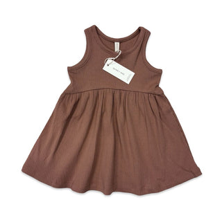 Quincy Mae Brown Rib Knit Tank Dress, 12-18 months