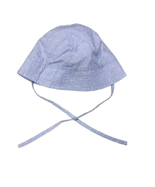 Jacadi Blue and White Pinstripe Hat with Anchors and Tie-up Detail, 43 EU