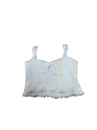 Edikted Crop ribbed w lace tank top, Small