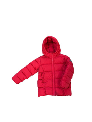 Petit Bateau Red puffer with frills on pocket, 8 years