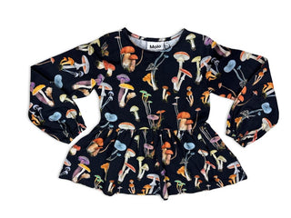 Molo Mushroom Print Pattern Longsleeve Dress, 8 years
