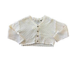 Rylee + Cru White Pointelle Knit Cardigan, 2-3 years