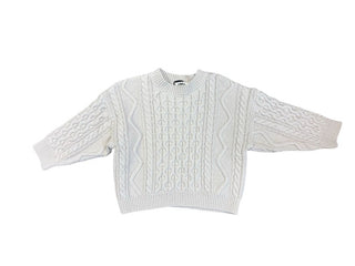 Leeli Cable Knit Oatmeal Sweater, 3-4 years