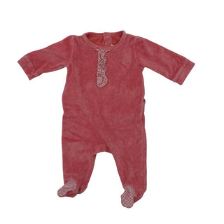 Jacadi pink velour sleeper, 1 months