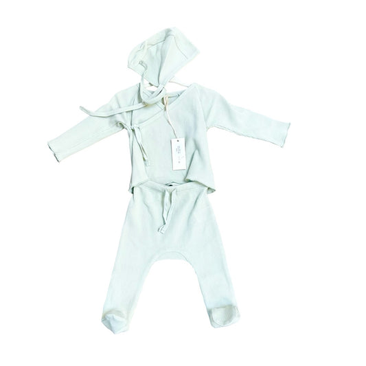 Quincy Mae Wrap top + footed pant set, 3-6 months