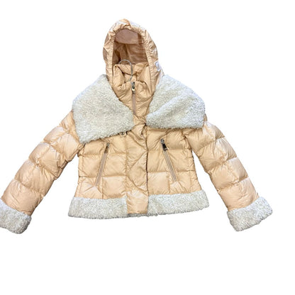 Moncler Girl's Damila Quilted Jacket w/faux fur trim, 8 years