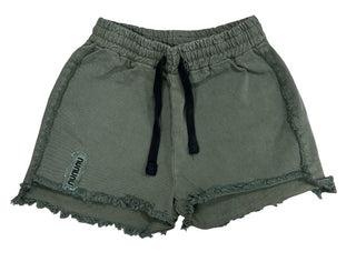 Nununu Green Frayed Hem Drawstring Shorts , 4-5 years