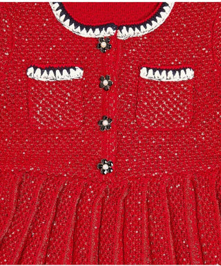 Self portrait sequined knit dress with jewel buttons, 8-10 years