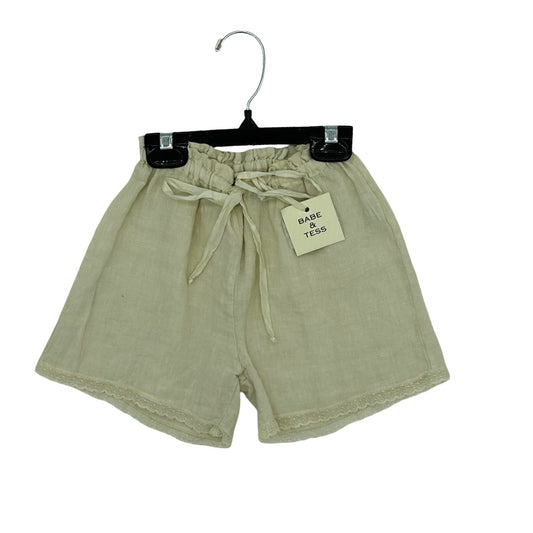 Babe & Tess New with tags Vintage lace shorts natural linen, 6 years