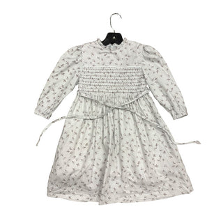 Lone Feather Grey Dress with Brown Florals, 5 years