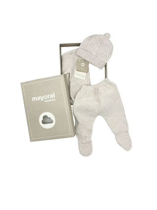 Mayoral Grey Cardigan with Pant and Hat, 2-4 months