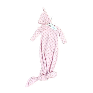 Quincy Mae Knotted baby gown and hat set new with tags, 3-6 months