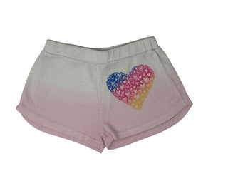 Play Six Ombre Pink and White Shorts with Hearts Graphic, Youth Large