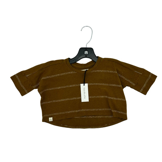 Bacabuche Oversized jersey tee ochre stripes, 12 months