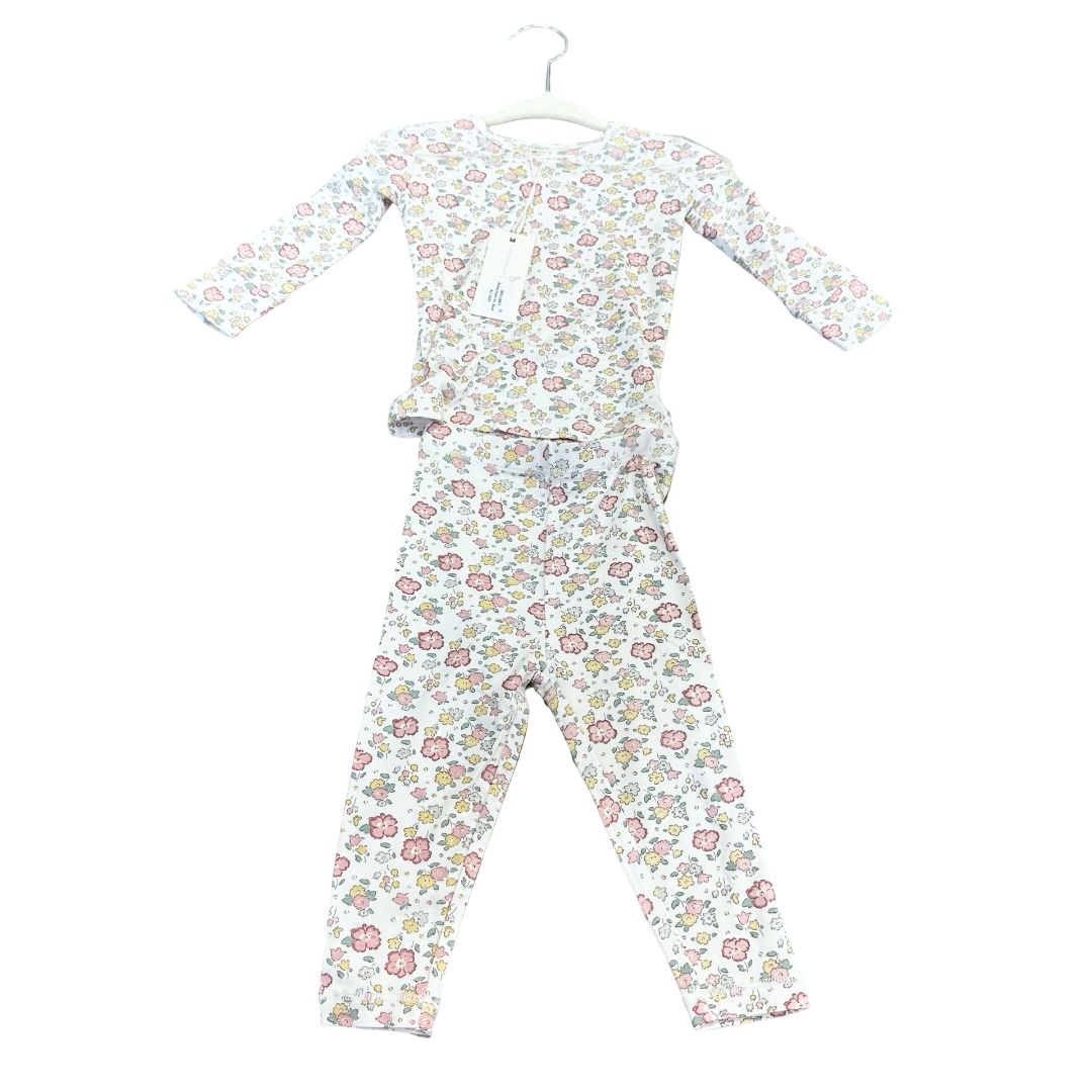 Quincy Mae bamboo pajama set bloom new with tags, 3-6 months