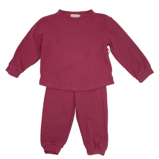 Mikki Rae Little Ones Raspberry Pink Long Sleeve and Pant Waffle Set, 4 years