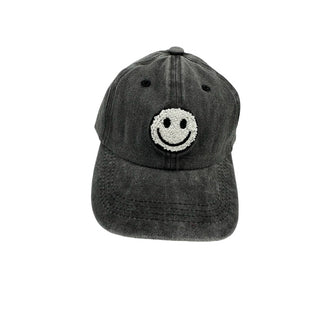 Minissentials Charcoal with smile vintage washed baseball cap, one size fits most