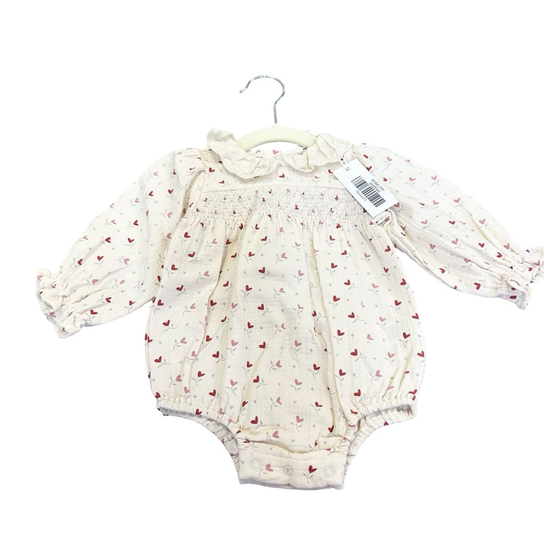 Quincy Mae bubble romper new with tags, 3-6 months