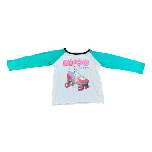 Rowdy Sprouts Turquoise/white Disco Queen long sleeve, 18-24 months