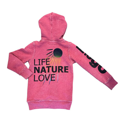 Free City Red Hooded Zip Up Sweater, 4 years