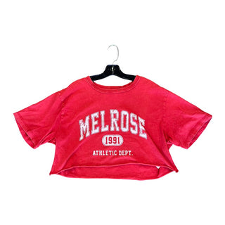 Garage red Melrose Athletic Dept crop tshirt, xs