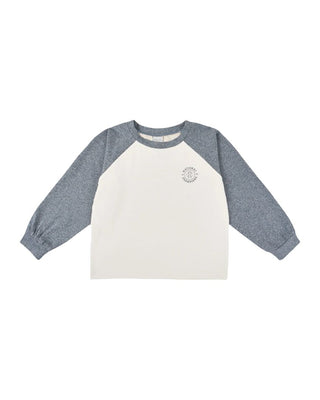 Rylee + Cru Heathered Navy Raglan Long Sleeve Brand New with Tags, 4-5 years