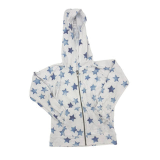 Chaser White Zip Up Sweatshirt with Blue Stars, 6 years