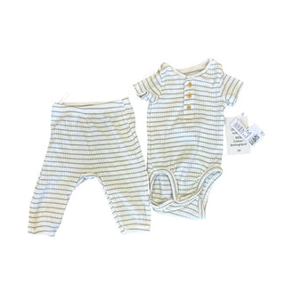 H&M New w/tags cream/green organic cotton onesie/pant set, 3 months