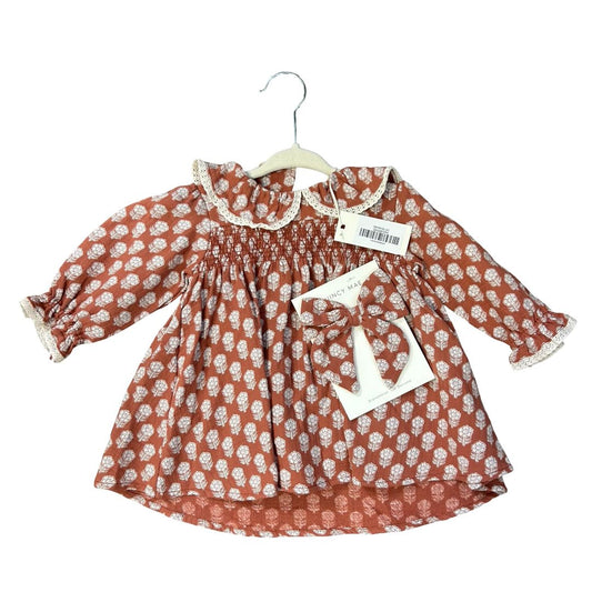 Quincy Mae Sample Dress + Bow set, 3-6 Months