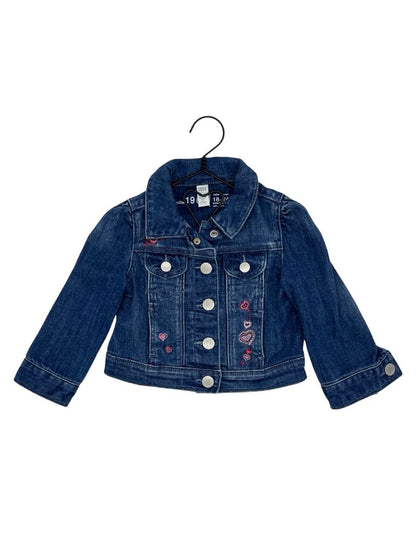 Gap jean jacket w/hearts, 18-24 months